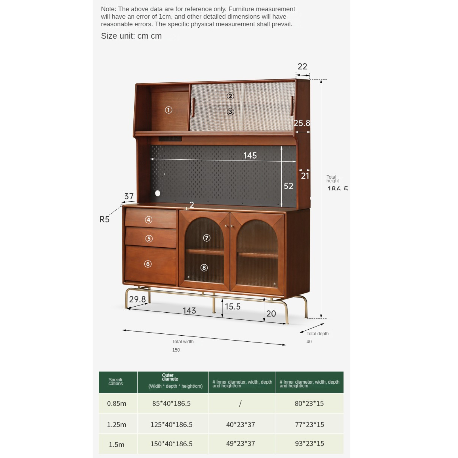 Poplar solid wood French retro glass cabinet