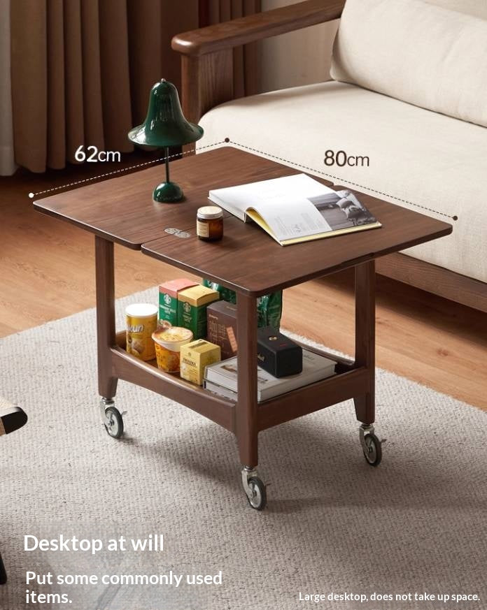 Black Walnut Solid Wood Movable Folding Modern Side Table