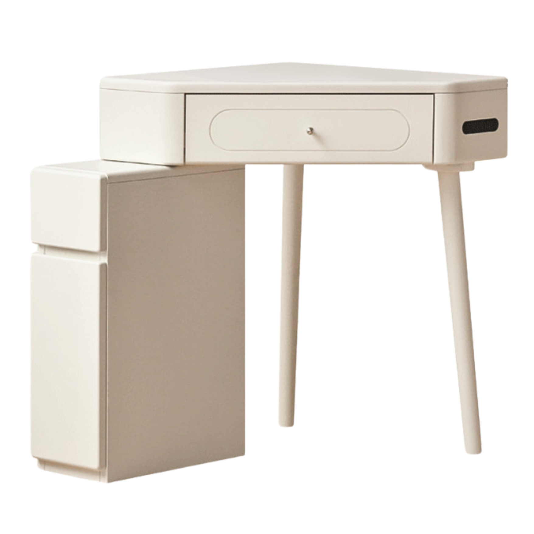 Poplar Solid Wood Corner White Dressing Table