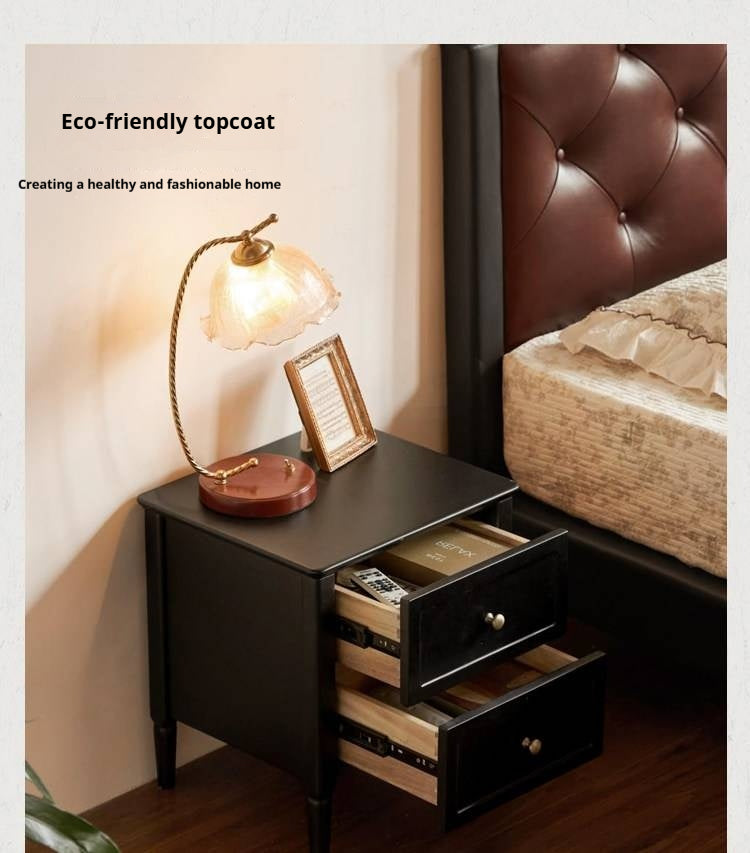 Solid Rubberwood Retro Style, American Style Nightstand