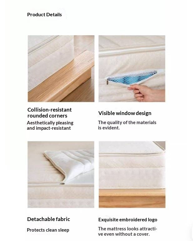 Zero Glue Certified Thick Mattress, Home Use Spring Mattress, Latex Soft Mattress, Bedroom Jute Mattress, Model Pro 23 cm