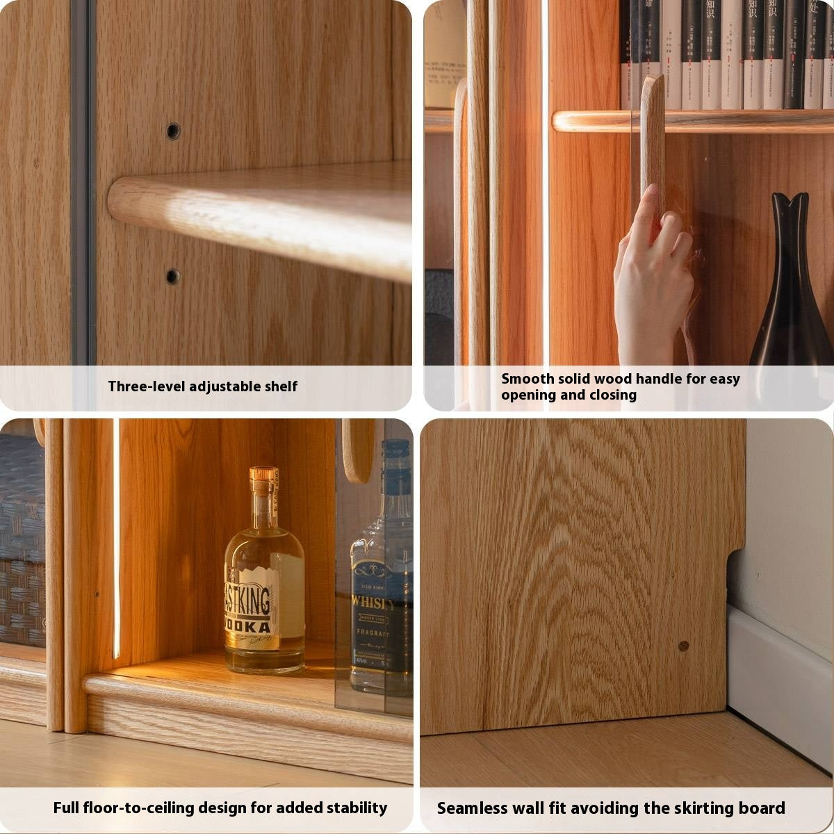 Oak Solid Wood Modern Bookcase