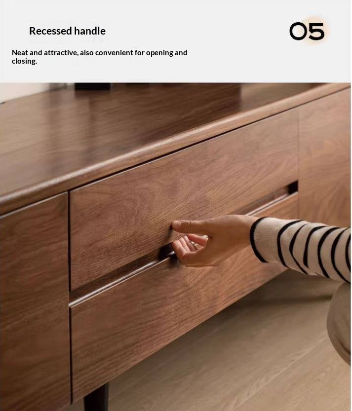 Black Walnut, Solid Sandalwood TV Cabinet Modern Simple.