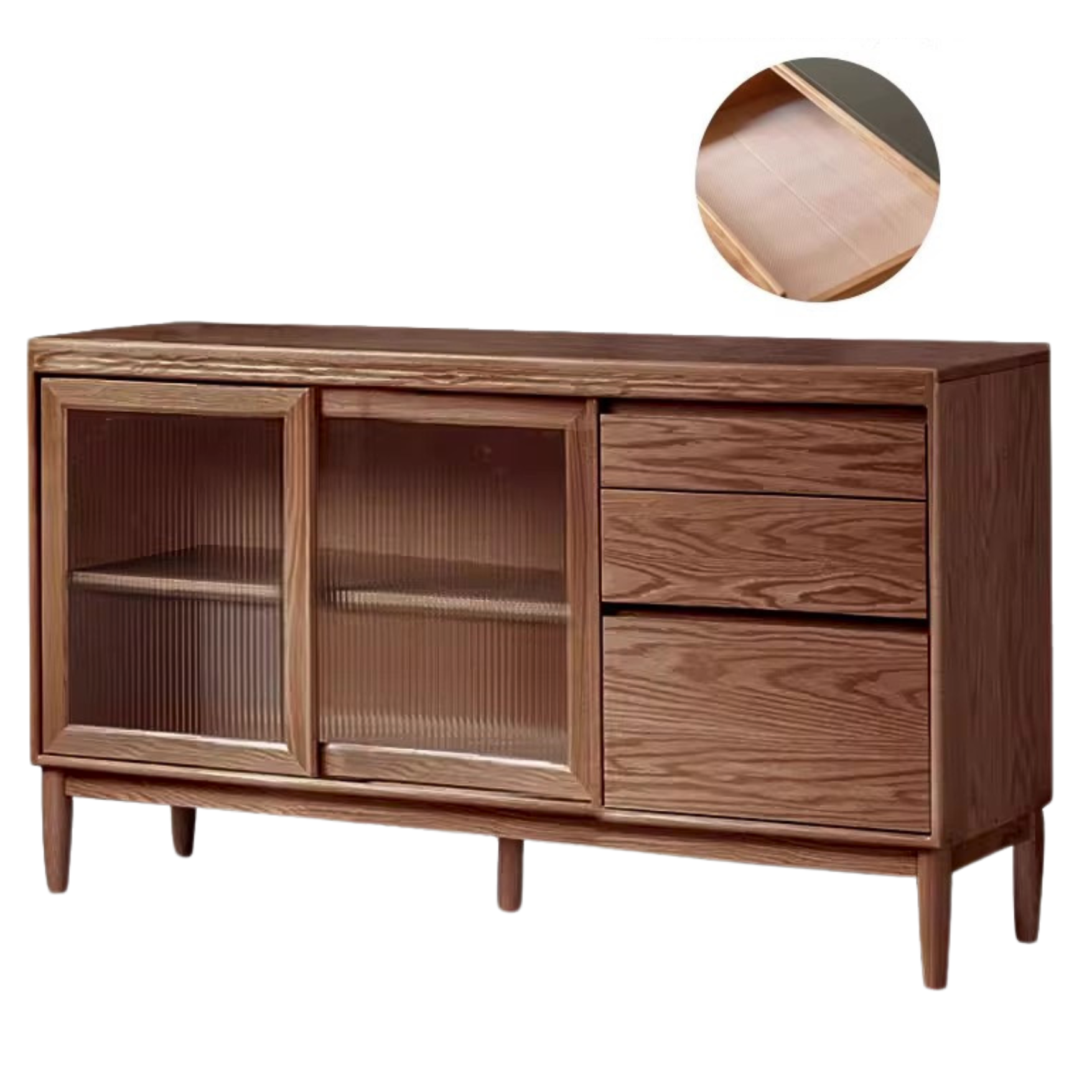 Oak Solid Wood Large Capacity Storage Sideboard,