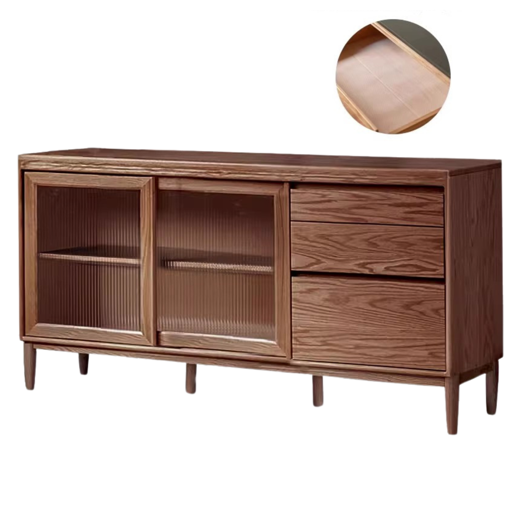 Oak Solid Wood Large Capacity Storage Sideboard,