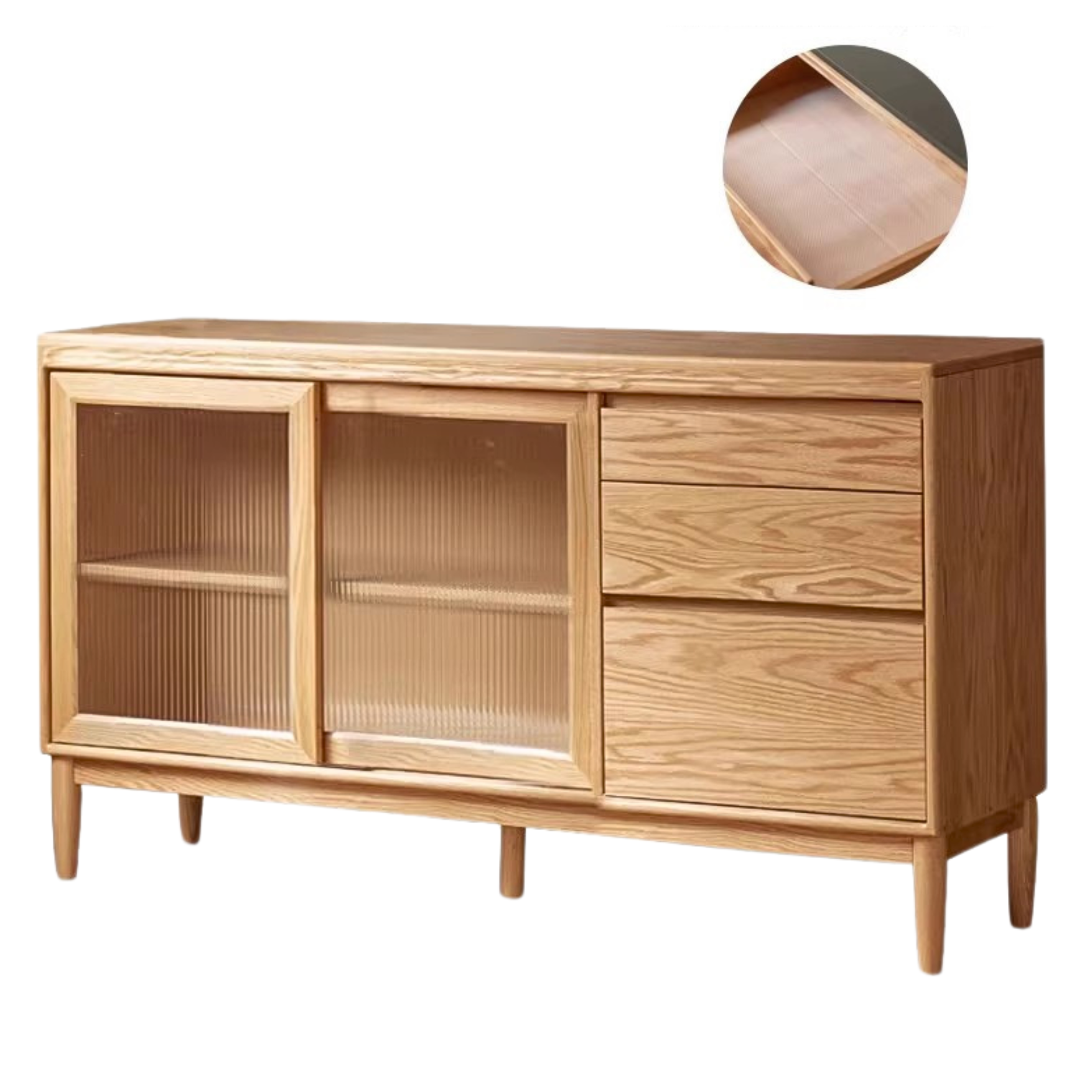 Oak Solid Wood Large Capacity Storage Sideboard,