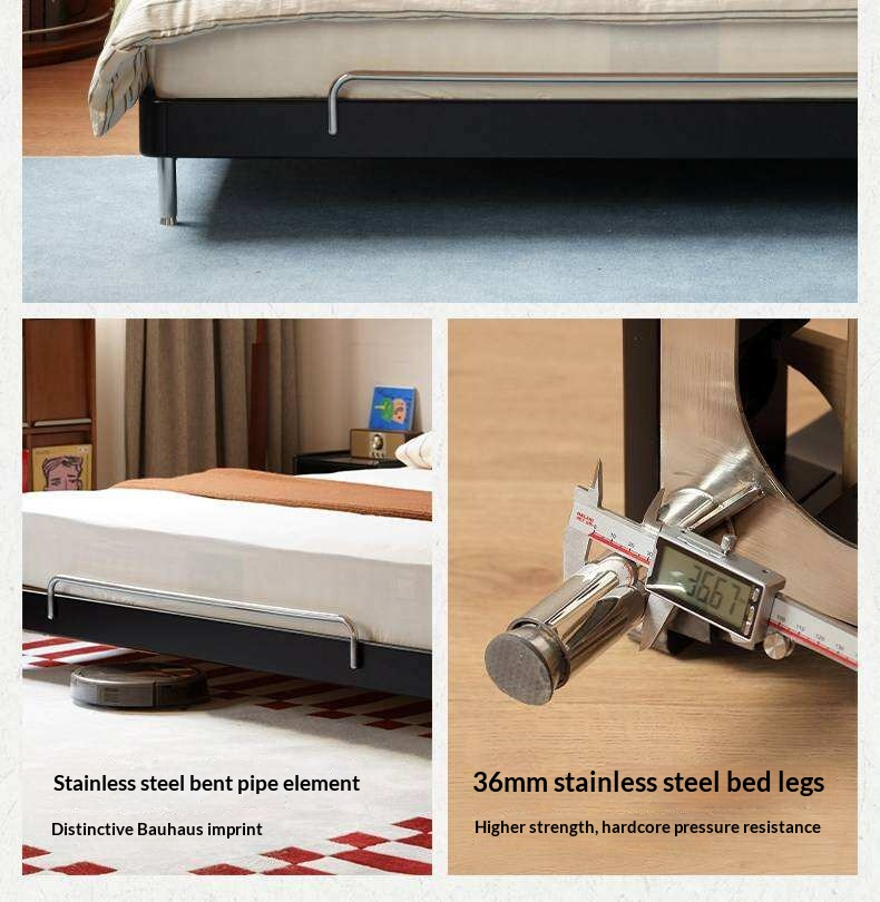 Rubberwood Solid Wood Ancient Style Double Bed