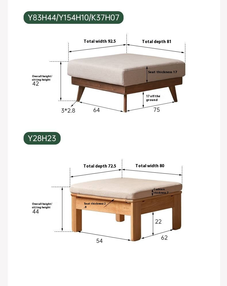 Oak, Ash, Poplar, Black Walnut Solid Wood Footstool Small Fabric Stool For Home