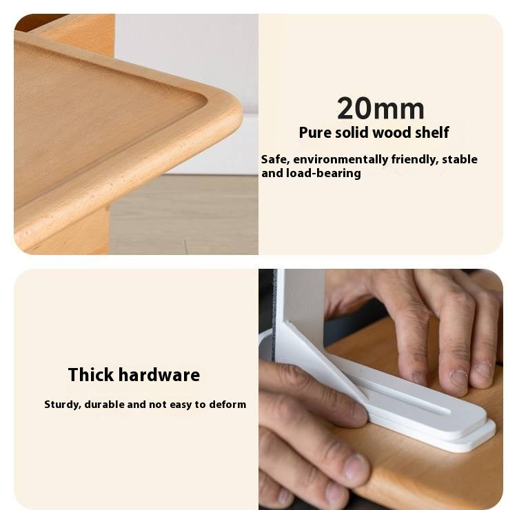 Beech Solid Wood Children's Creative Bedside Storage Rack