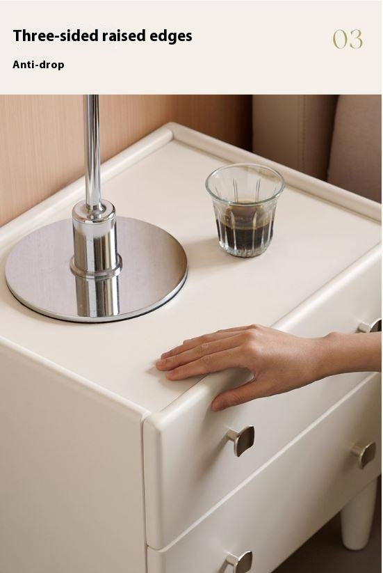 Solid Rubberwood Modern Nightstand