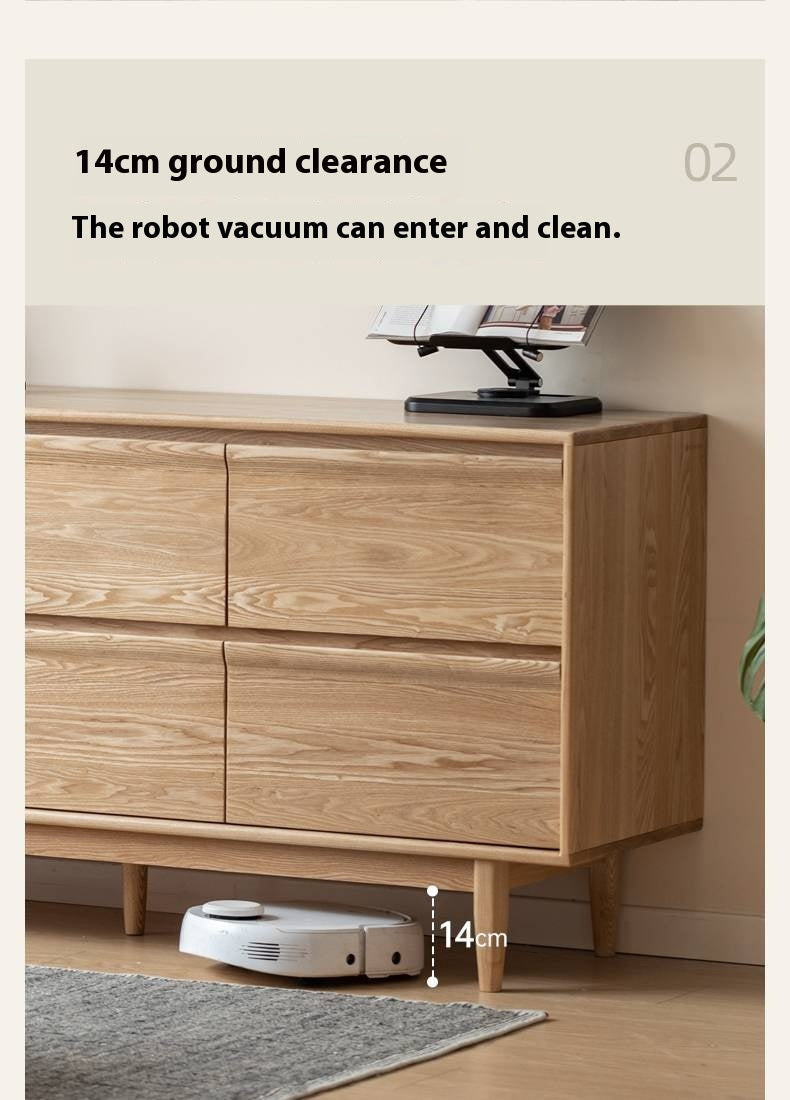 Ash Solid Wood Log Style Six Drawers Cabinet