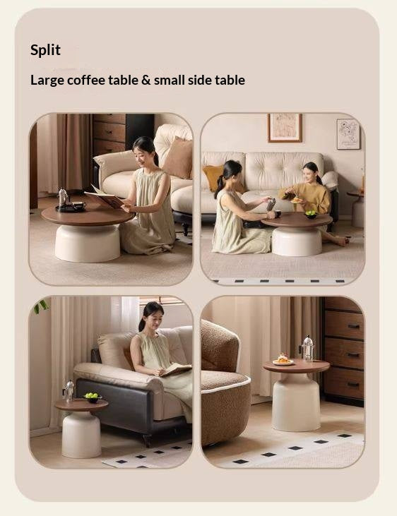 Solid Rubberwood Round Coffee Table