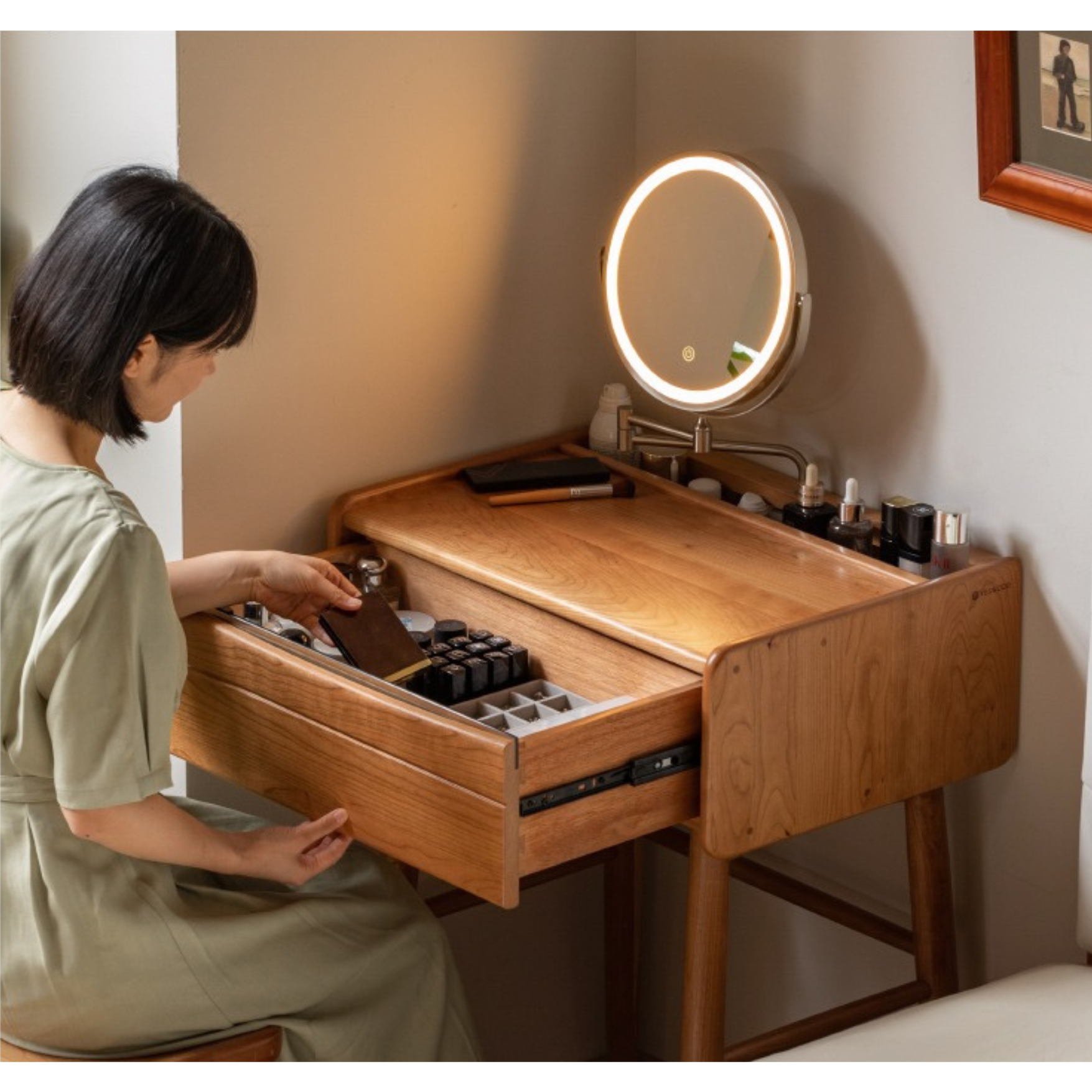 Cherry Solid Wood Small Dressing Table