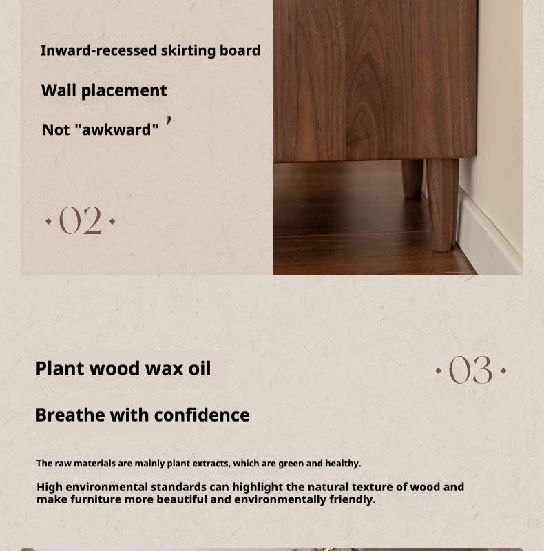 Black Walnut Solid Wood Modern Simple Nightstand.