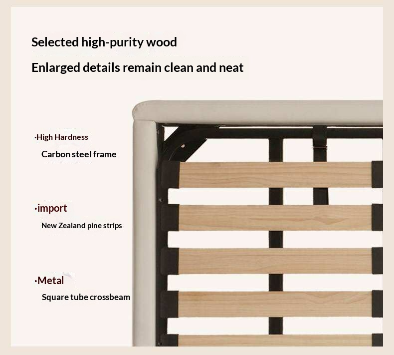 Genuine Leather Upholstered Lift-Up Storage Bed