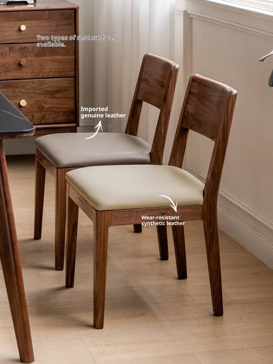Set 4 pcs Black Walnut, Oak, Solid Rubberwood Dining Soft Chair
