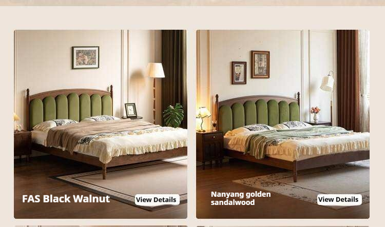 Ash Solid Wood Arched Channel Tufted Platform Bed with Turned Posts