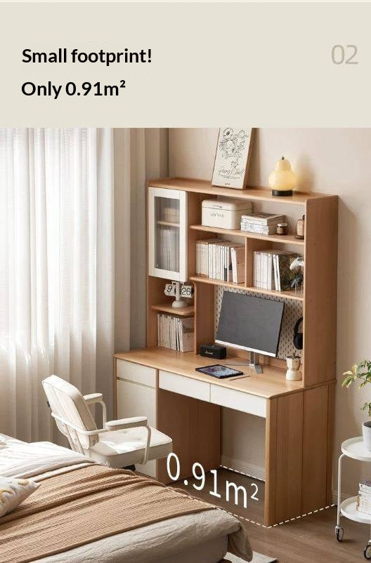 Beech Solid Wood Kids Desk Combination