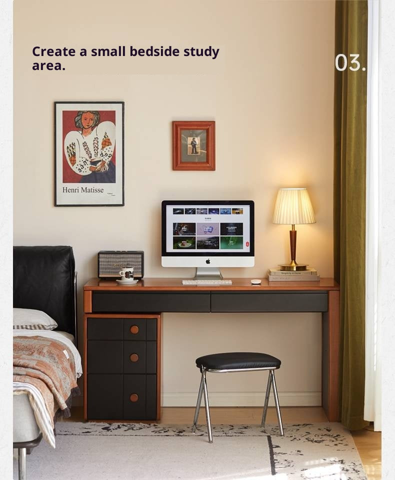 Poplar Solid Wood Desk Extendable Office Desk