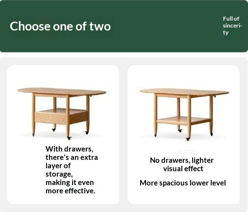 Oak, Beech Solid Wood Folding Mobile Coffee Table