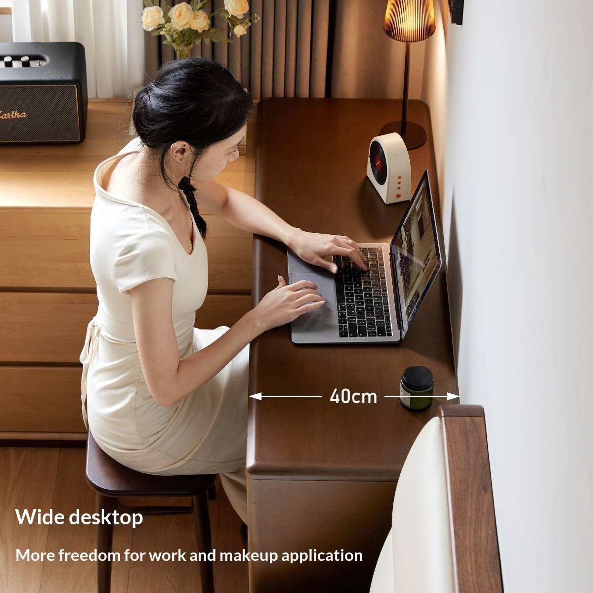 Beech Solid Wood Antique Style Vanity Table