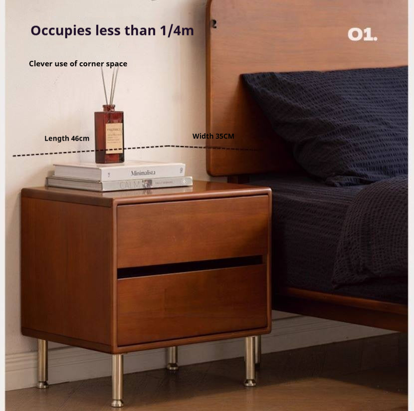 Poplar Solid Wood American Retro Nightstands