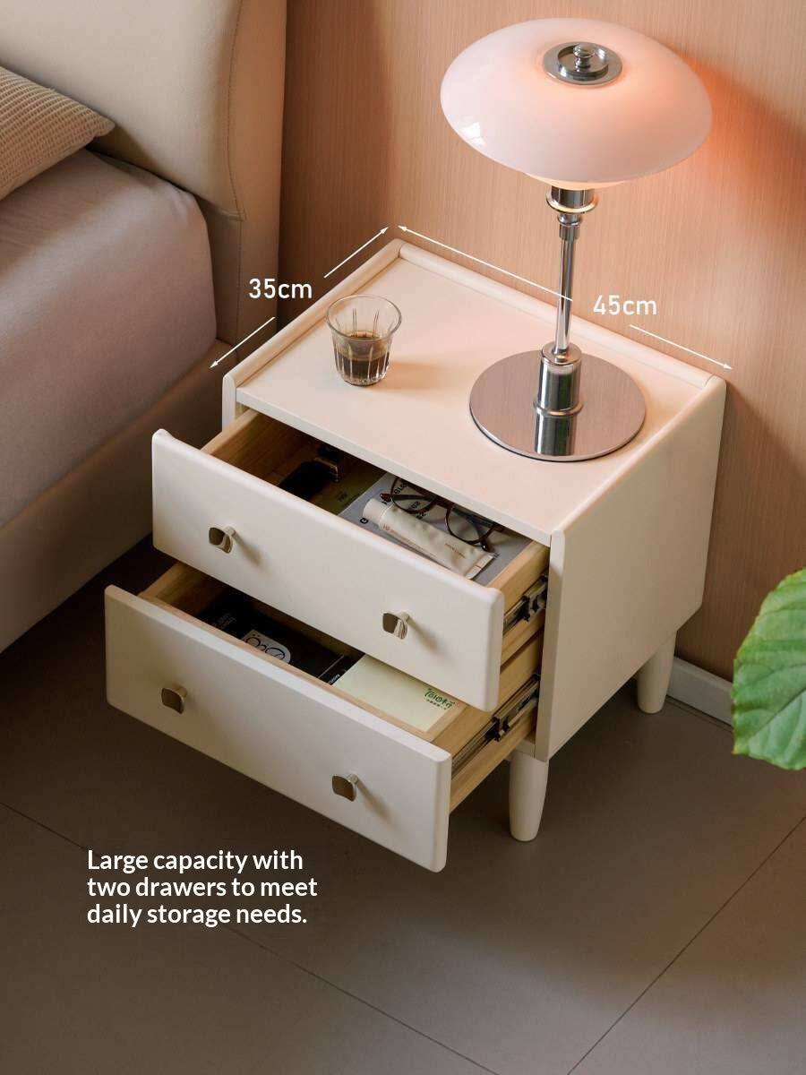 Solid Rubberwood Modern Nightstand