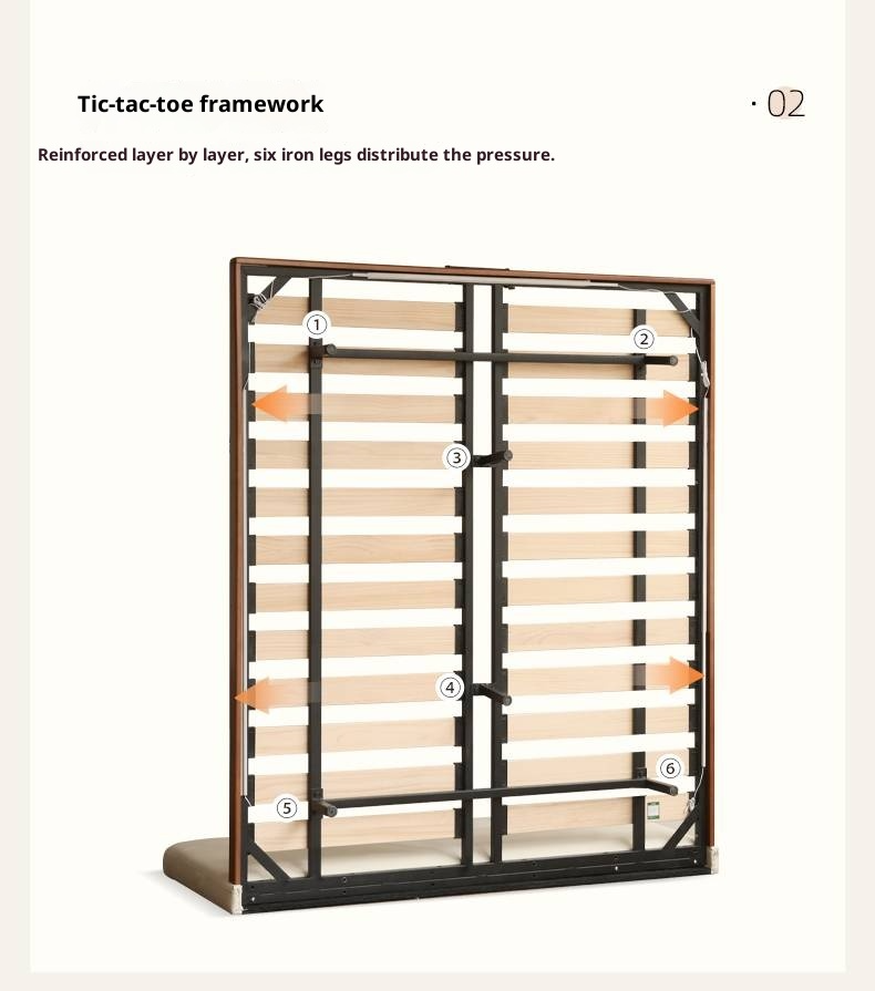 Poplar Solid Wood Floating Soft Bed, Vintage with Light