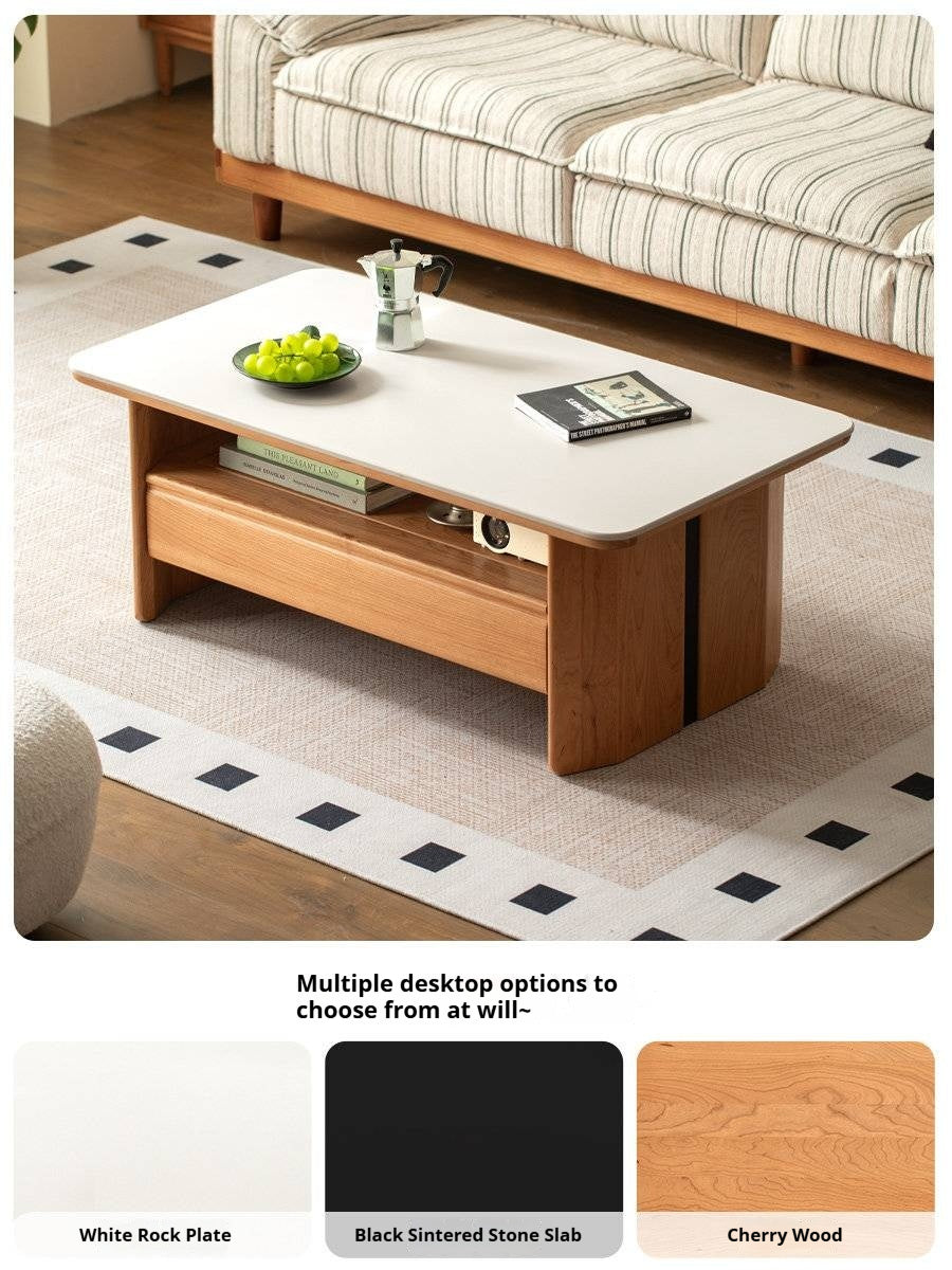 Cherry, Ash Solid Wood Modern Coffee Table