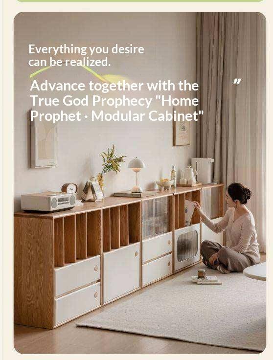 Oak, Beech Solid Wood Cream Style Module Combination Bookcase