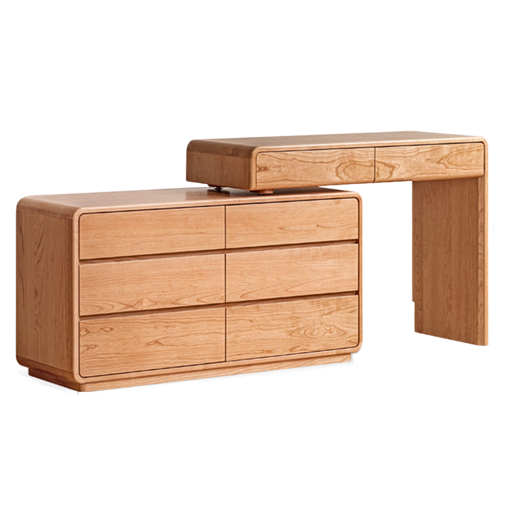 Cherry Solid Wood Retractable Dressing Table