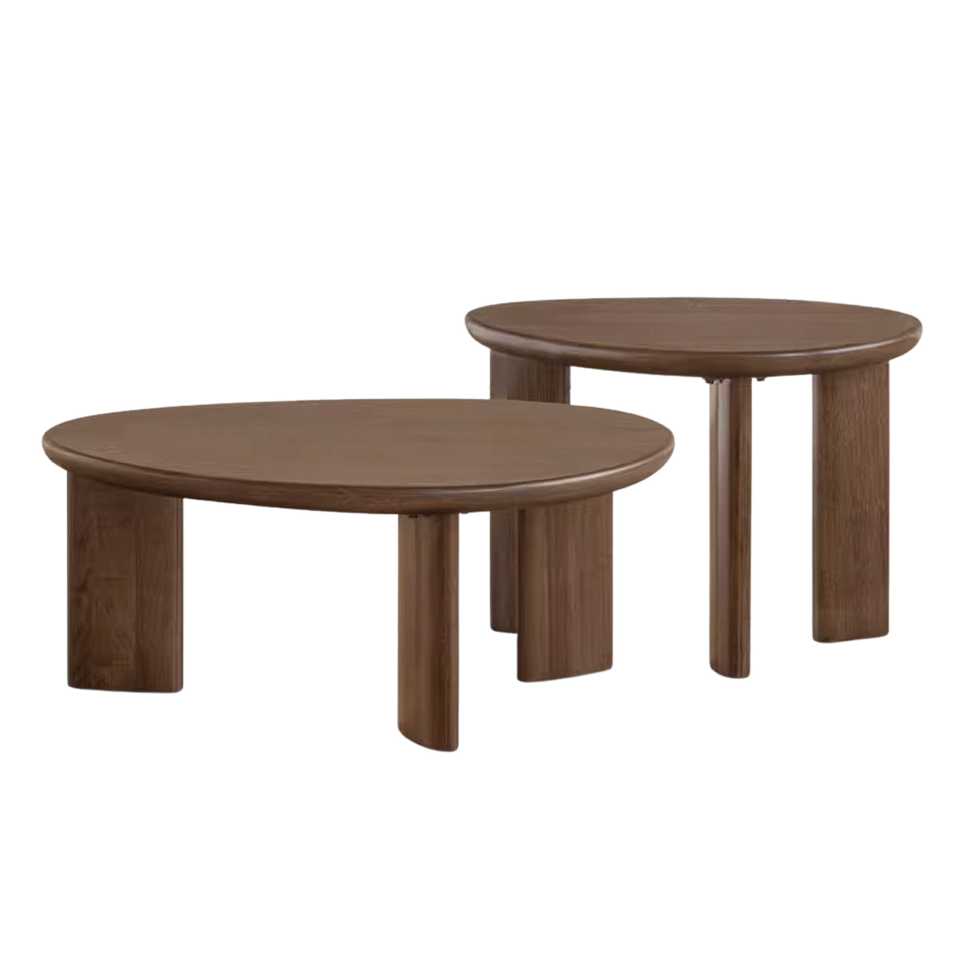 Golden Pearwood Solid Wood Coffee Table with Sculptural Form and Italian Inspired Design