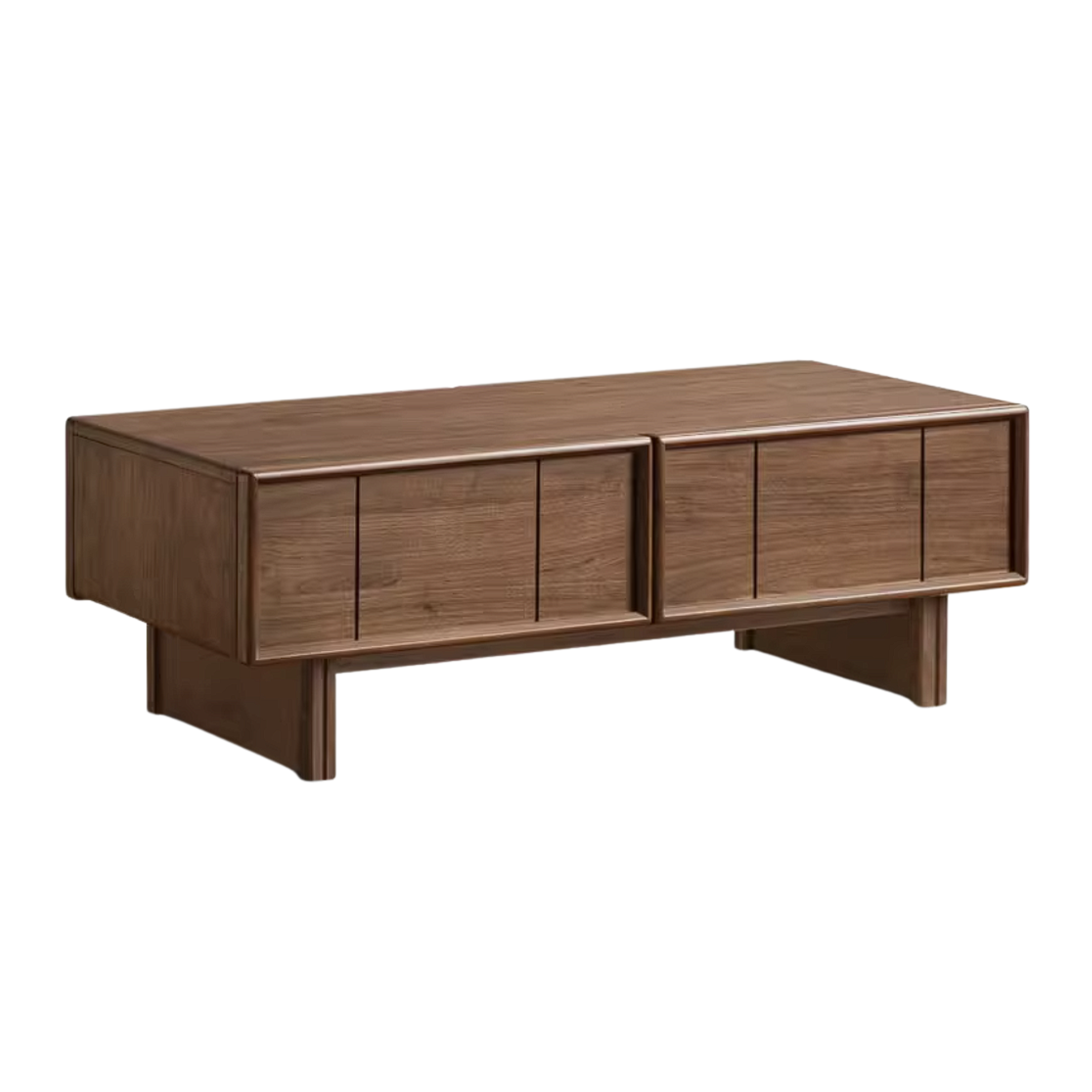 Black Walnut Solid Wood Coffee Table with Storage