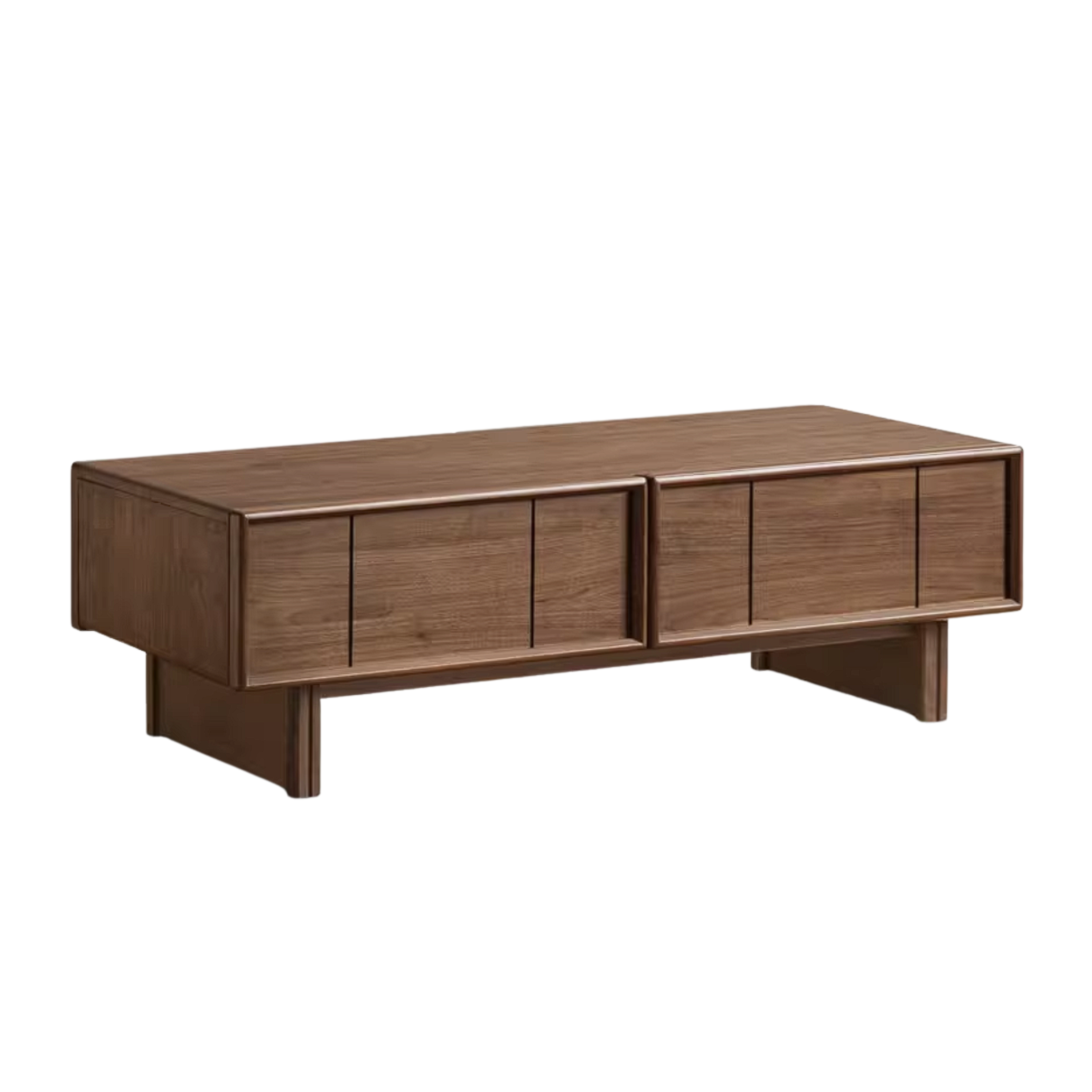 Black Walnut Solid Wood Coffee Table with Storage