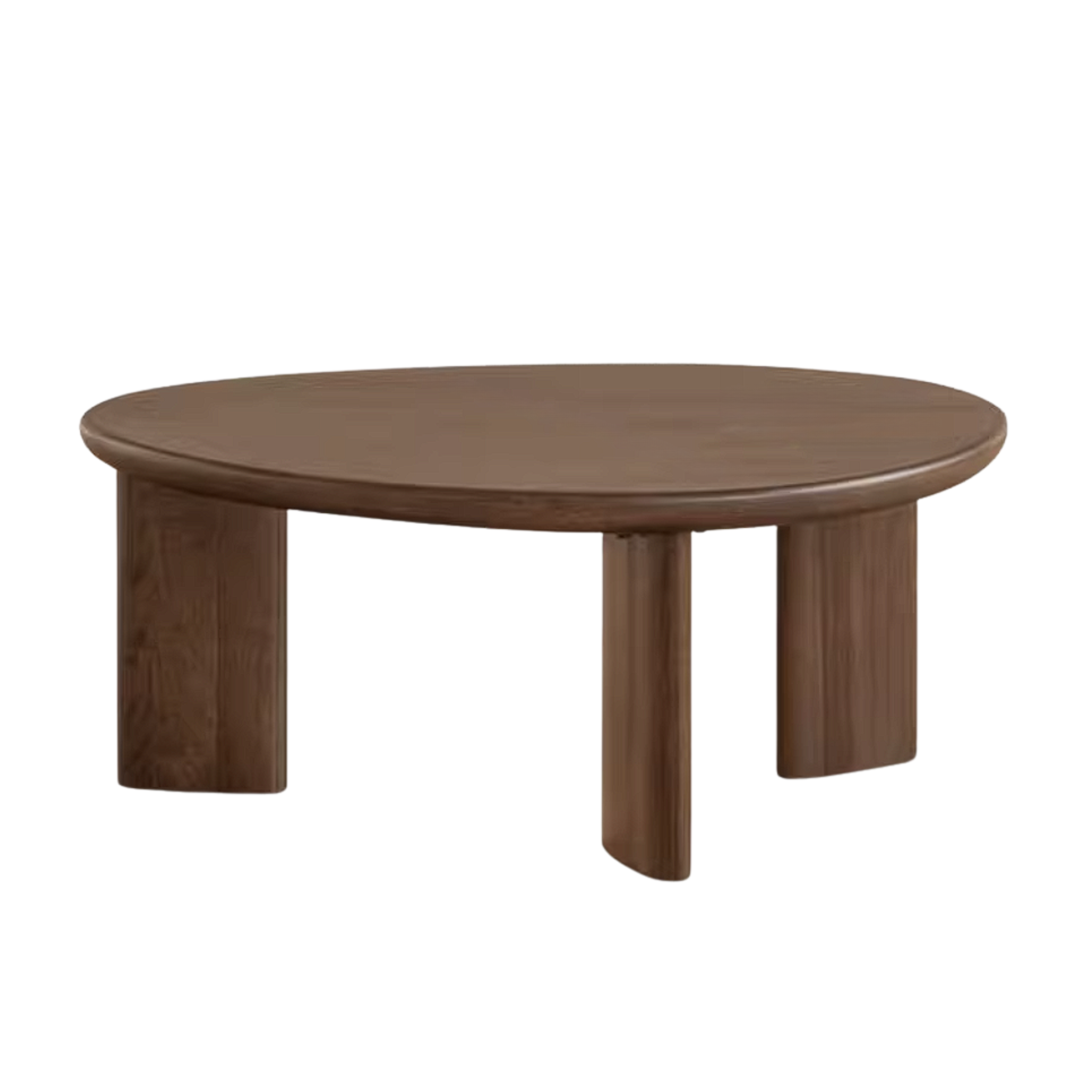 Golden Pearwood Solid Wood Coffee Table with Sculptural Form and Italian Inspired Design