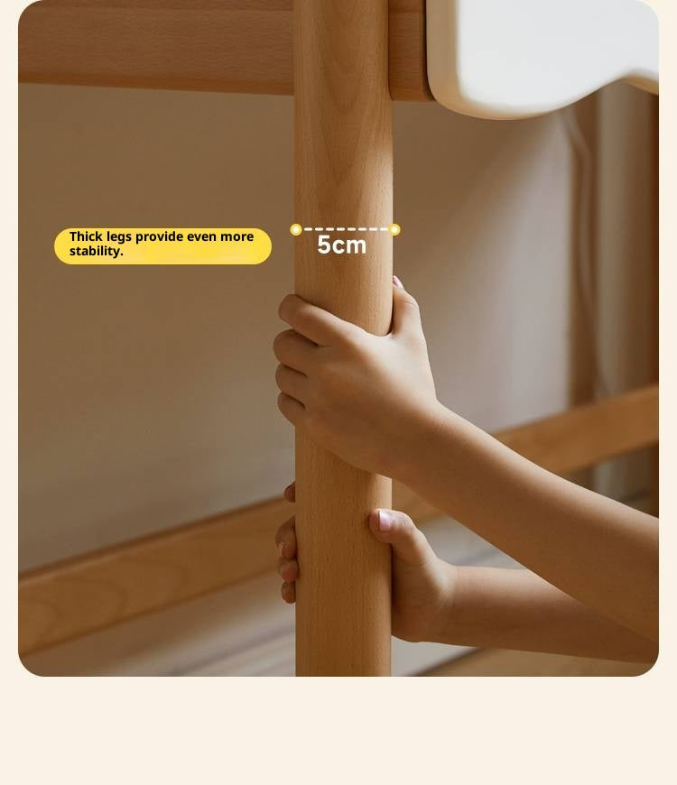 Beech Solid Wood Children's Desk Adjustable Writing Desk