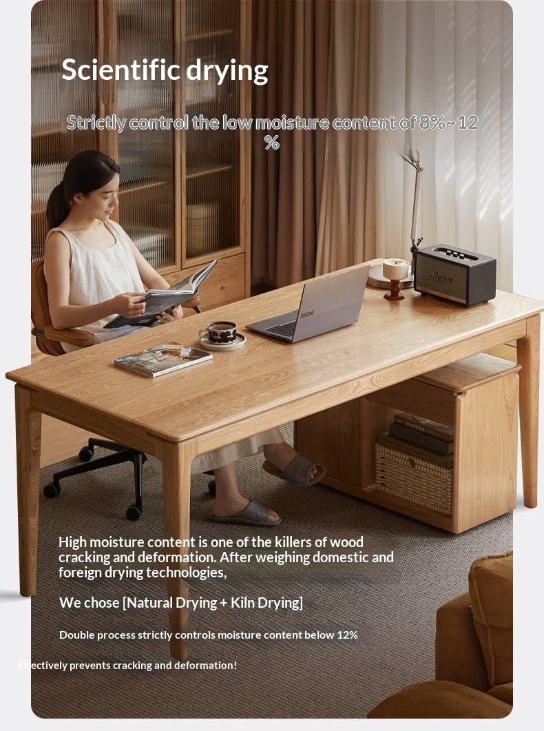 Ash Solid Wood Modern Minimalist Office Desk