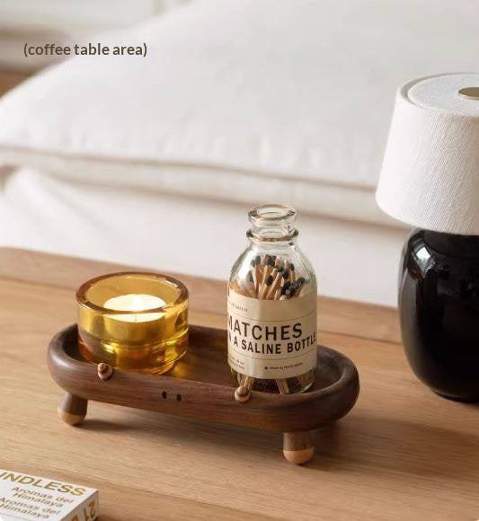 Black Walnut Solid Wood Tray for Snacks, Desserts, and Jewelry Storage