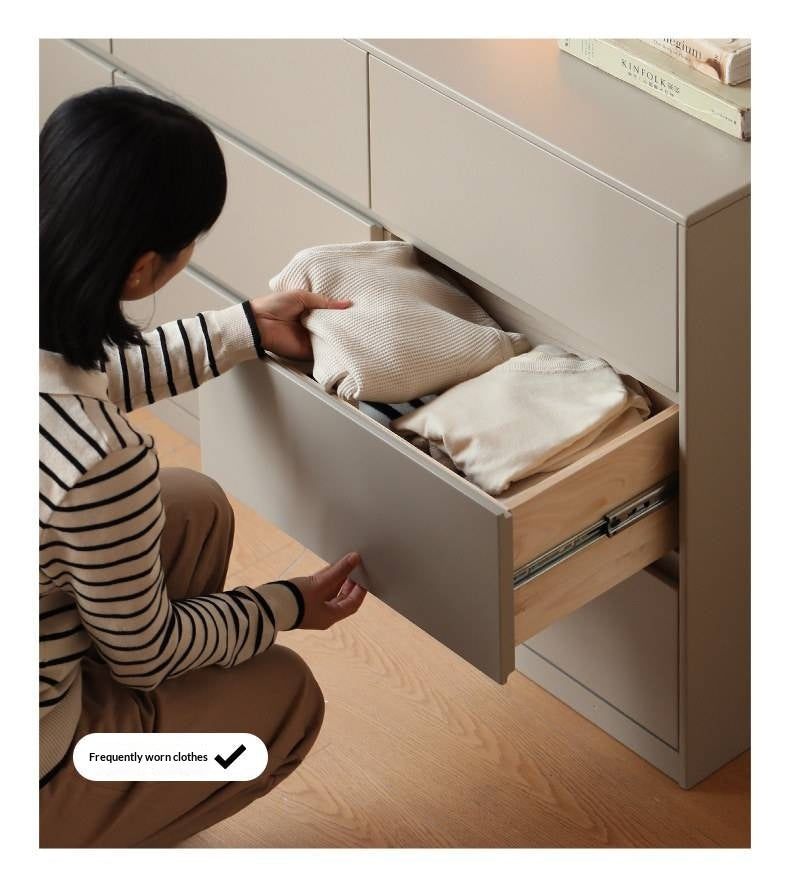 Poplar Solid Wood Light Luxury Six-Drawer Chest