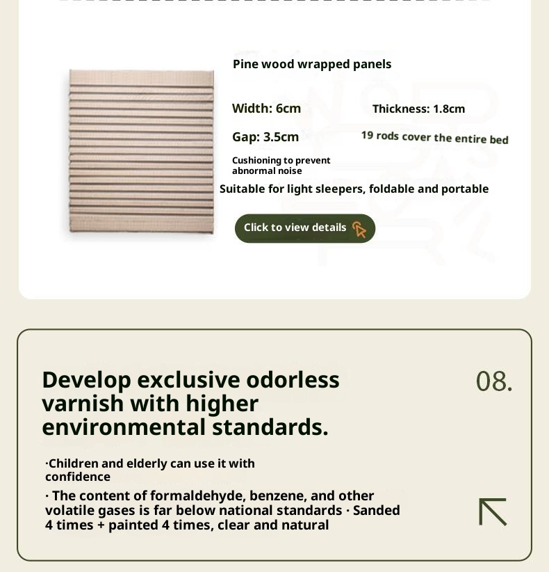 Cherry Solid Wood Retro with Socket Night Light Bed