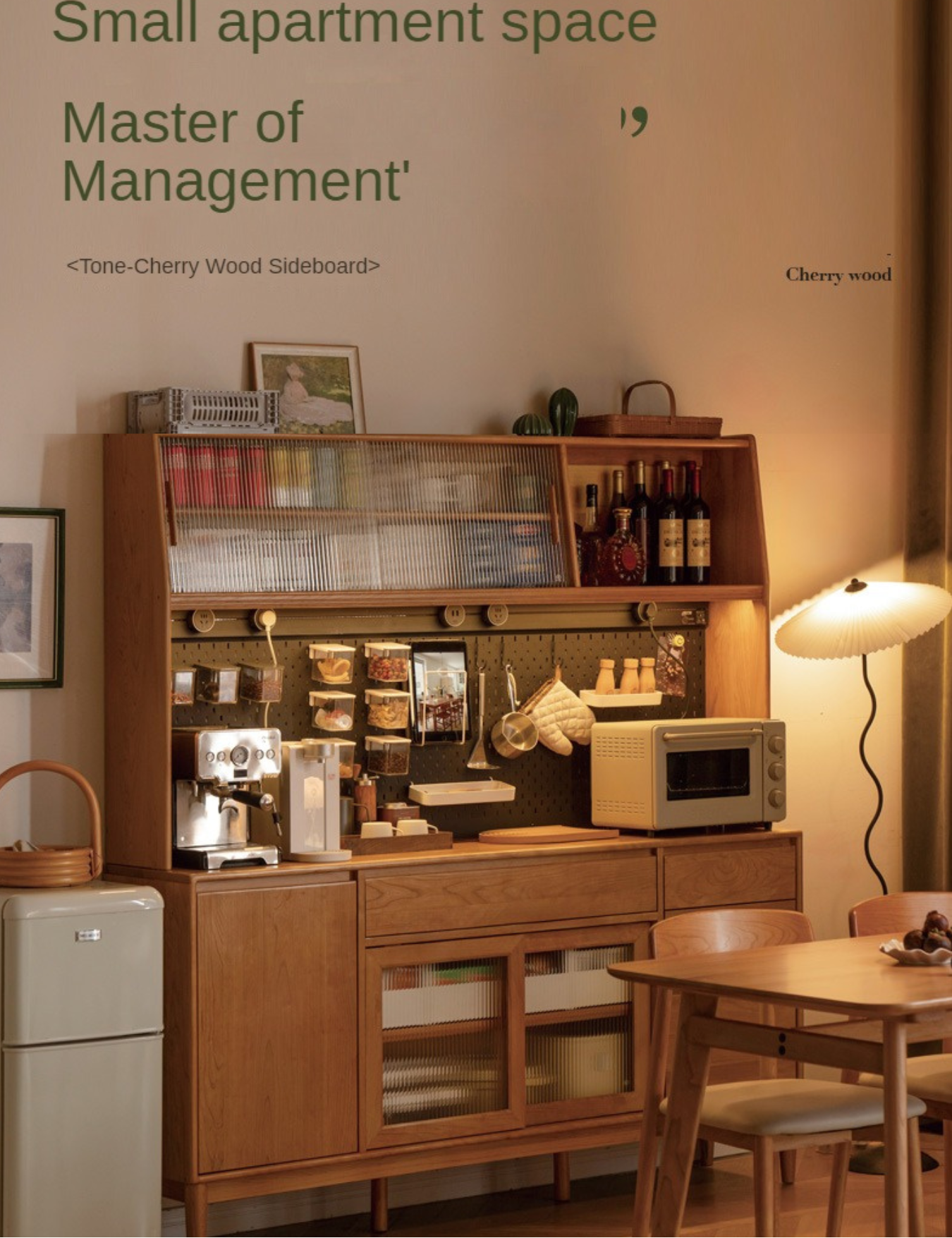 Cherry Solid Wood Medieval Style Dining Sideboard