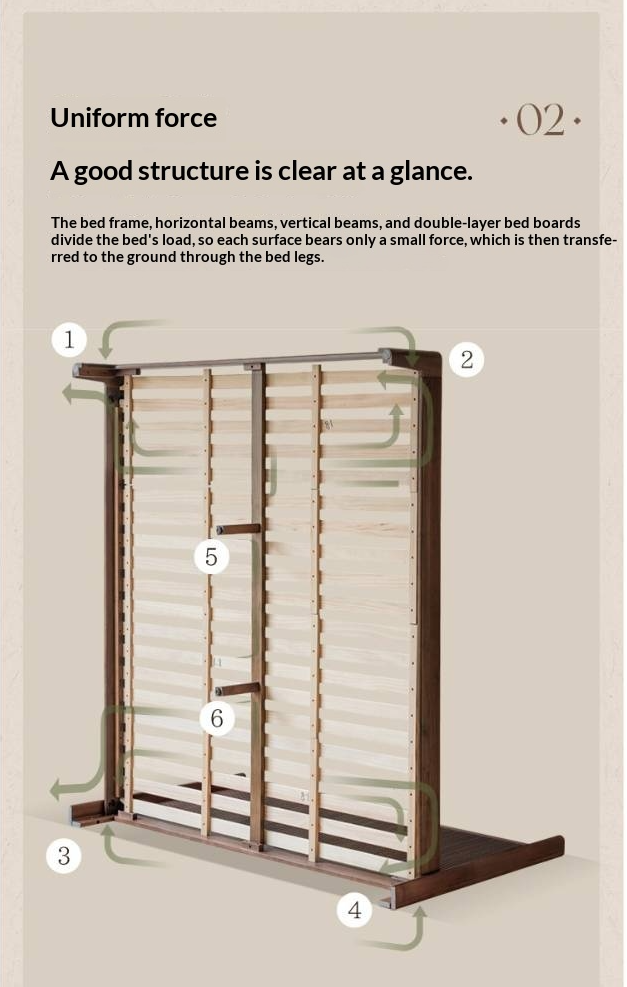 Black Walnut Solid Wood Italian Light Luxury Retro Bed