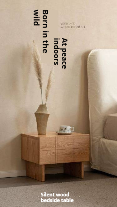 Oak, Black Walnut Solid Wood Wabi Sabi  Nightstand