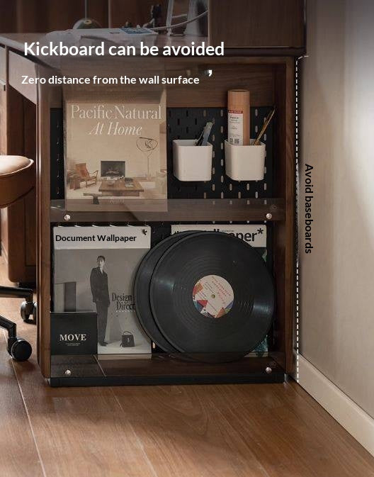 Black Walnut Solid Wood Combination Desk With Shelf