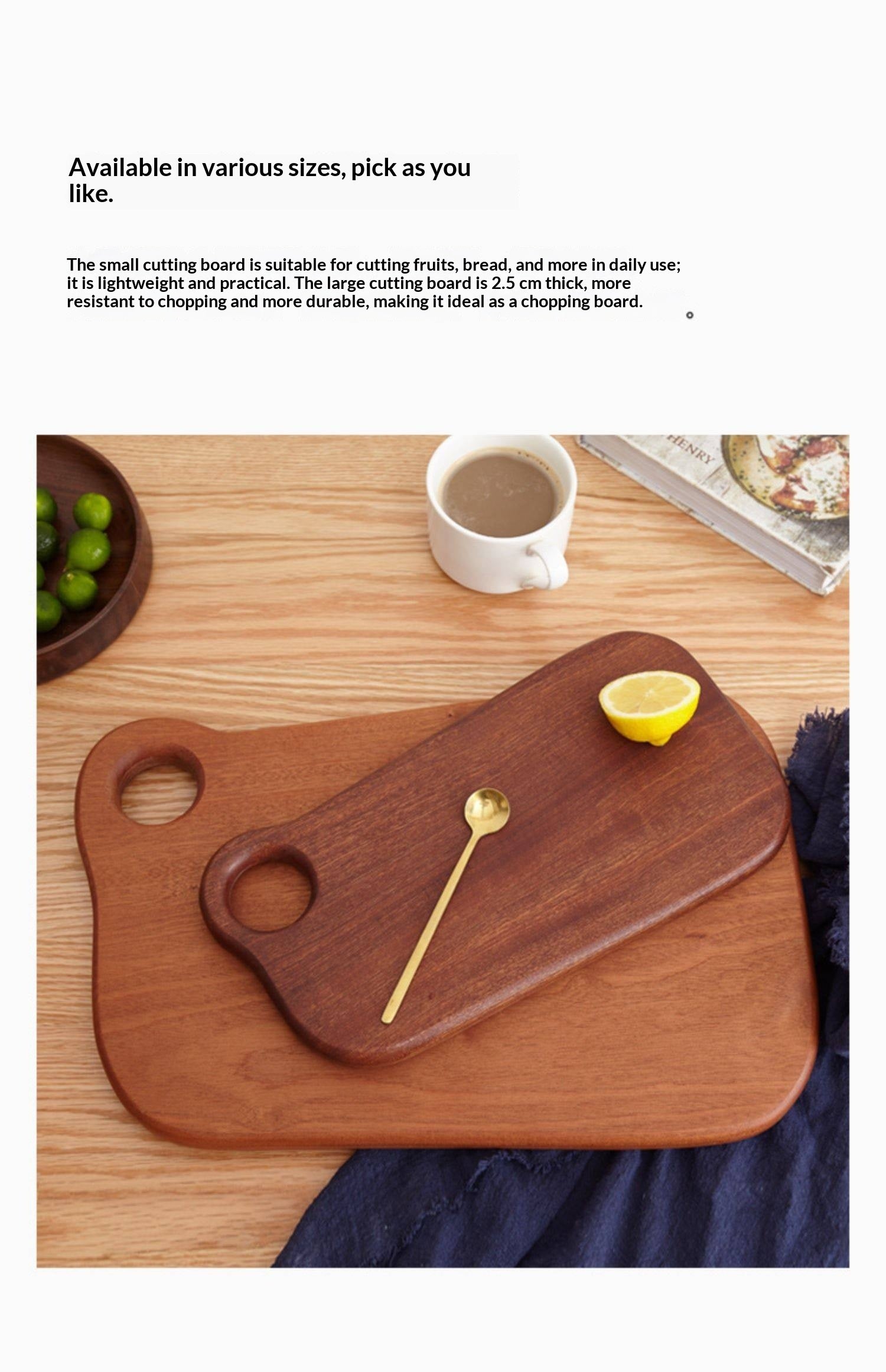 Ebony Solid Wood Nordic Kitchen Cutting Board