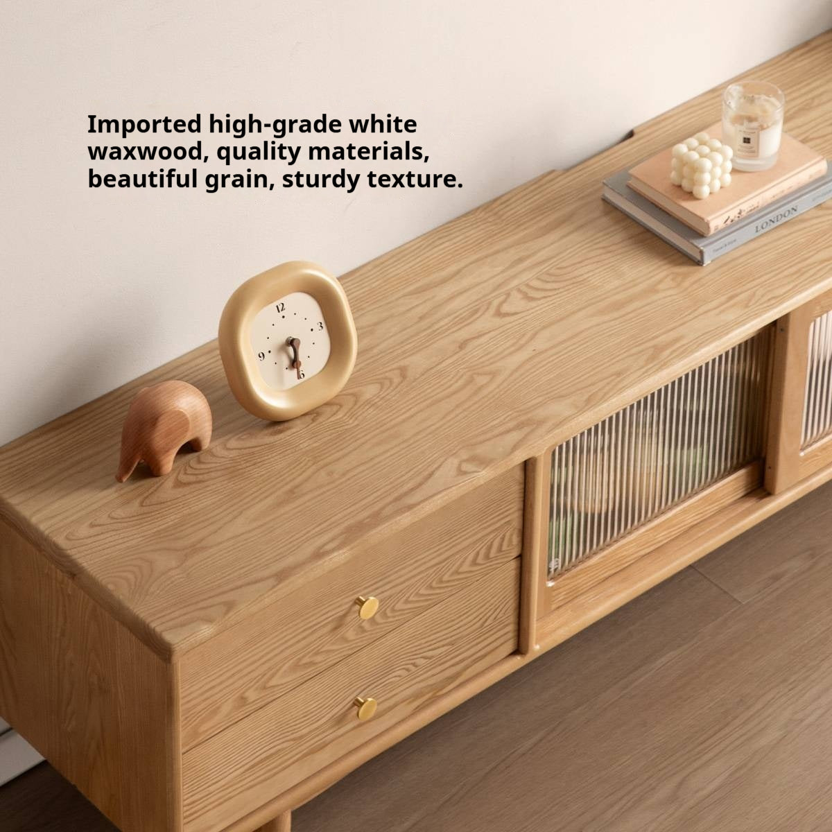 Ash Solid Wood Modern TV Cabinet
