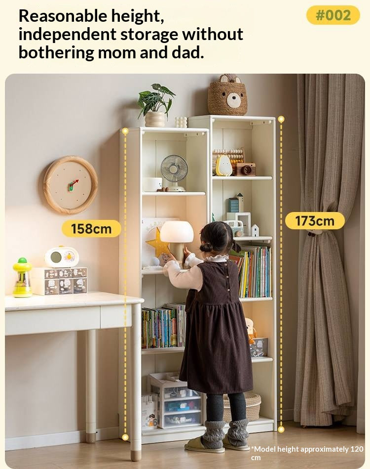 Oak, Beech Solid Wood, Solid RubberWood Kids Corner Bookcase, Narrow Floor-to-Wall Storage