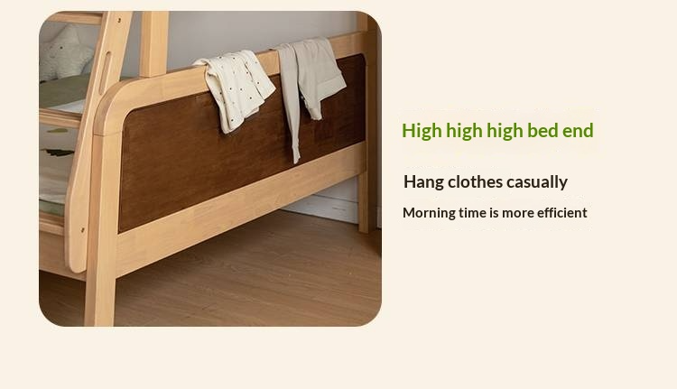 Rubberwood Solid Wood Children's Bunk Bed