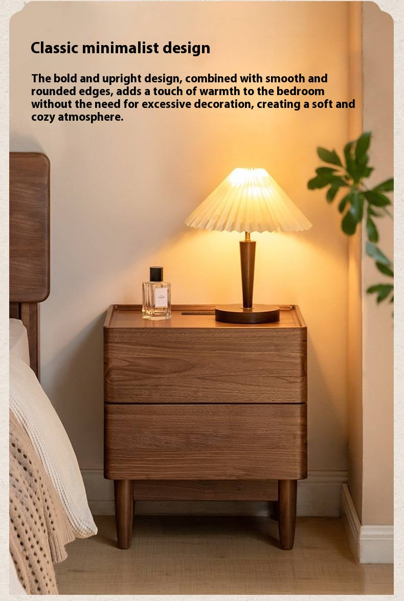 Black Walnut, Ash Solid Wood Nightstand