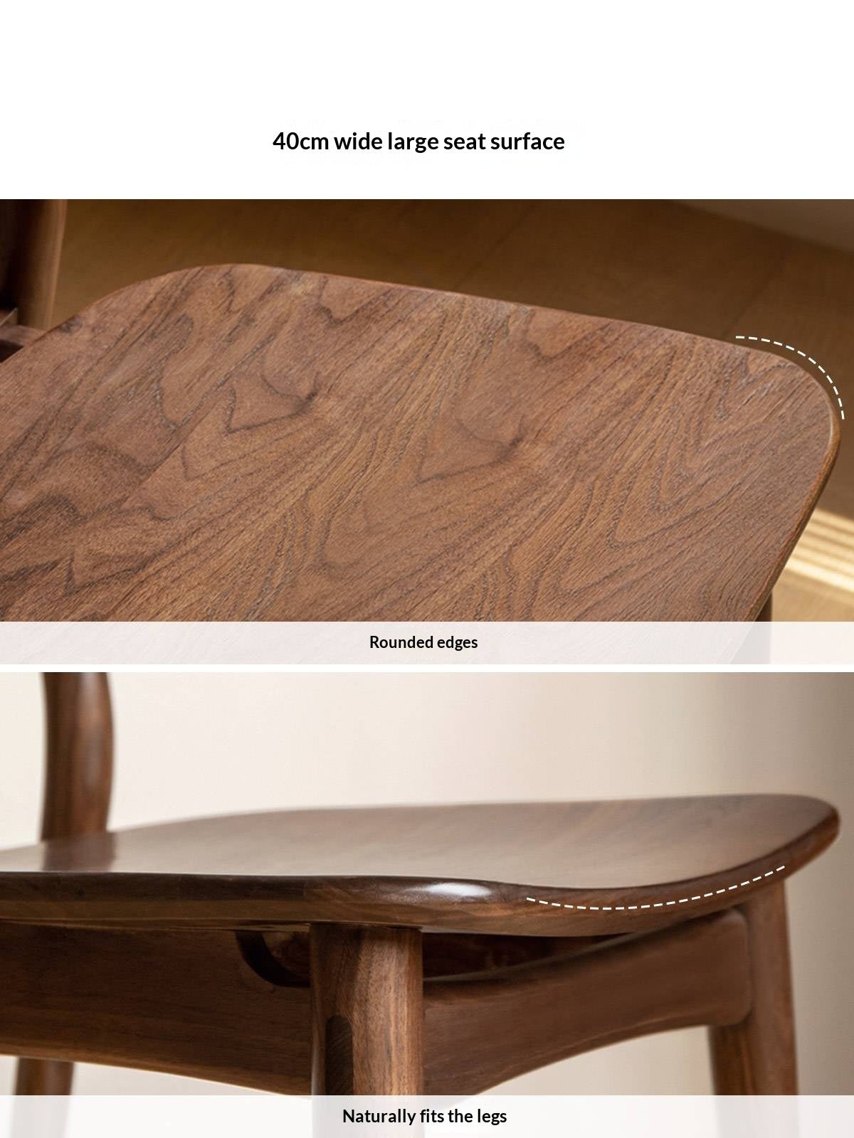 Ash Solid Wood Modern Dining Backrest Chair 4pcs